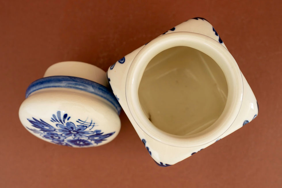 Thumbnail: *SOLD* Vintage Royal Japan Delfts Blauw Handwerk Storage Jar