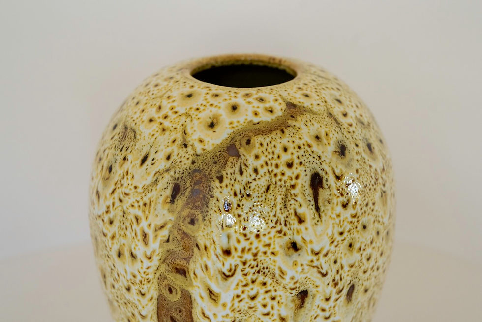 Thumbnail: Dartington Pottery Jaroslav Hrustalenko Studio Vase – High-Fired Crawling Glaze 