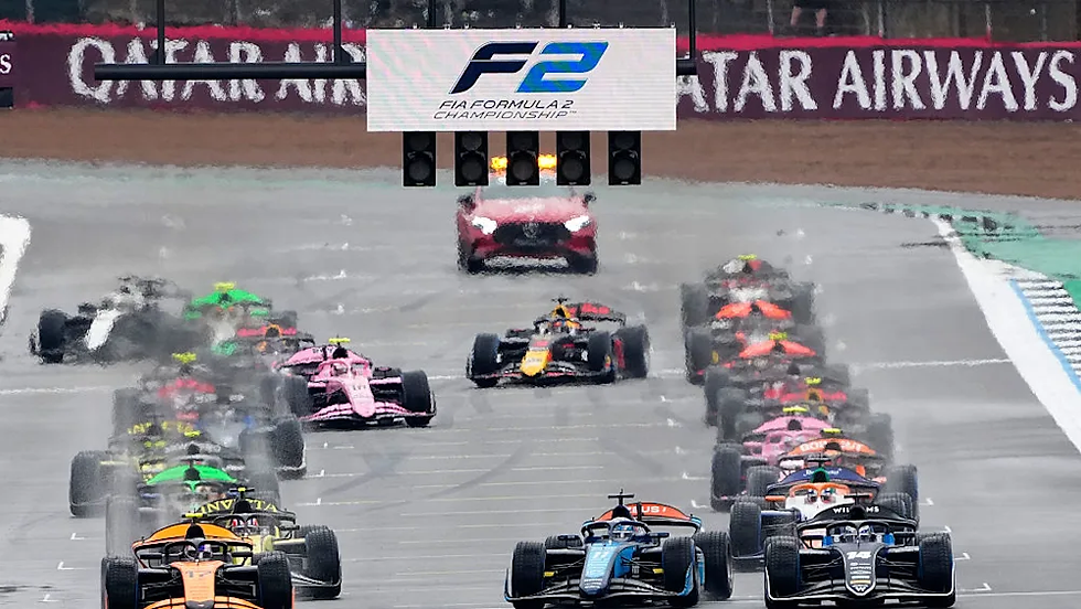 Crawford launched from the second row of the grid to snatch the race lead before Turn 1 | Credit: Formula 2