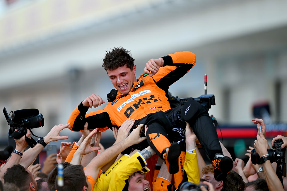 Norris was up and about after his maiden Grand Prix win in Miami last year | Credit: Formula One