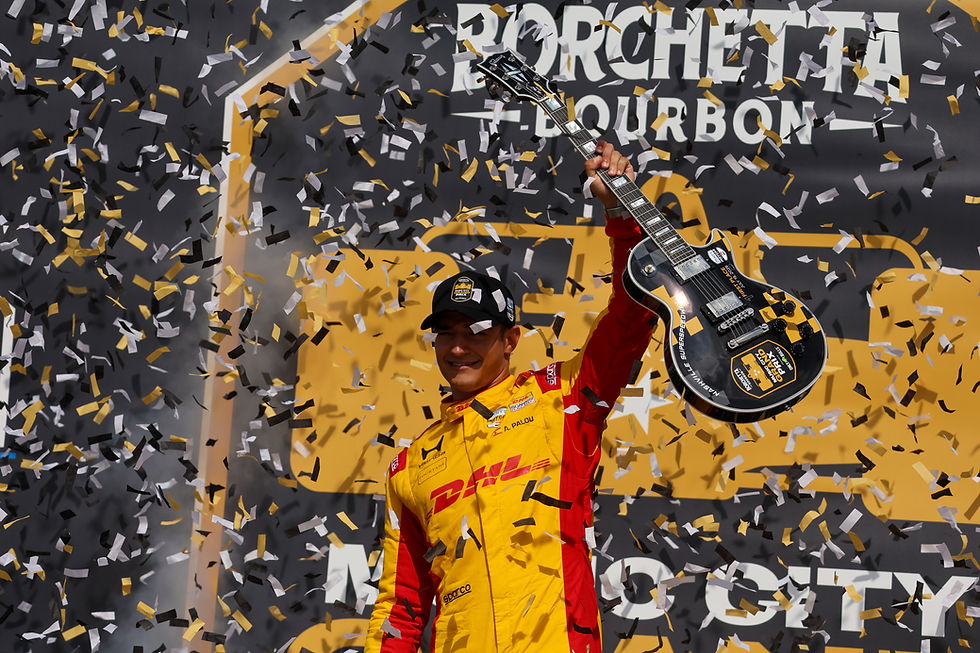 Álex Palou celebrating victory at the 2026 Music City Grand Prix