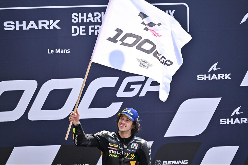 Marco Bezzecchi celebrating his win at the 2023 French Grand Prix | Credit: VR46 Racing Team