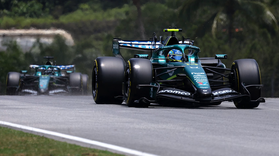 Stroll and Alonso (right) delivered Aston Martin’s best weekend of 2026 so far | Credit: Formula One