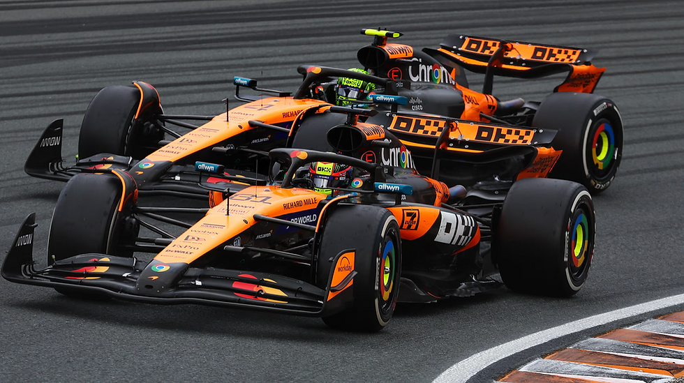 Lando Norris and Oscar Piastri driving the MCL39 | Credit: Formula One