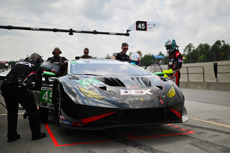 The No.45 car during its pit stop