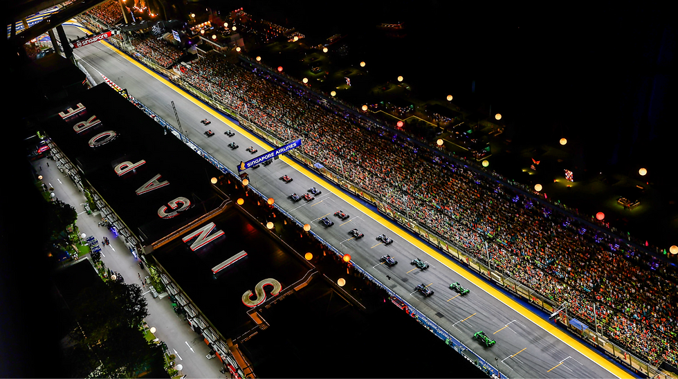 A view of the starting grid at the Singapore Grand Prix | Credit: Formula One