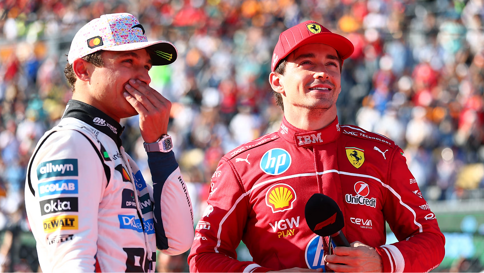 Current championship leader Lando Norris and Ferrari front-man Charles Leclerc seemed in good spirits following the Grand Prix | Credit: Formula One