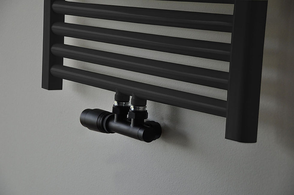 Set thermostatisch onderblok haaks - Links, rechts of recht - Mat zwart