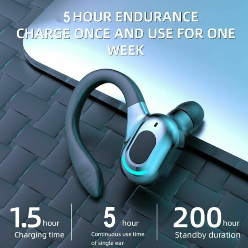 Thumbnail: New Bluetooth 5.1 Headset Wireless Earbuds Earphones Stereo Headphones Ear Hook
