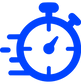 Stopwatch icon showing short one-day online masterclasses with maximum value.