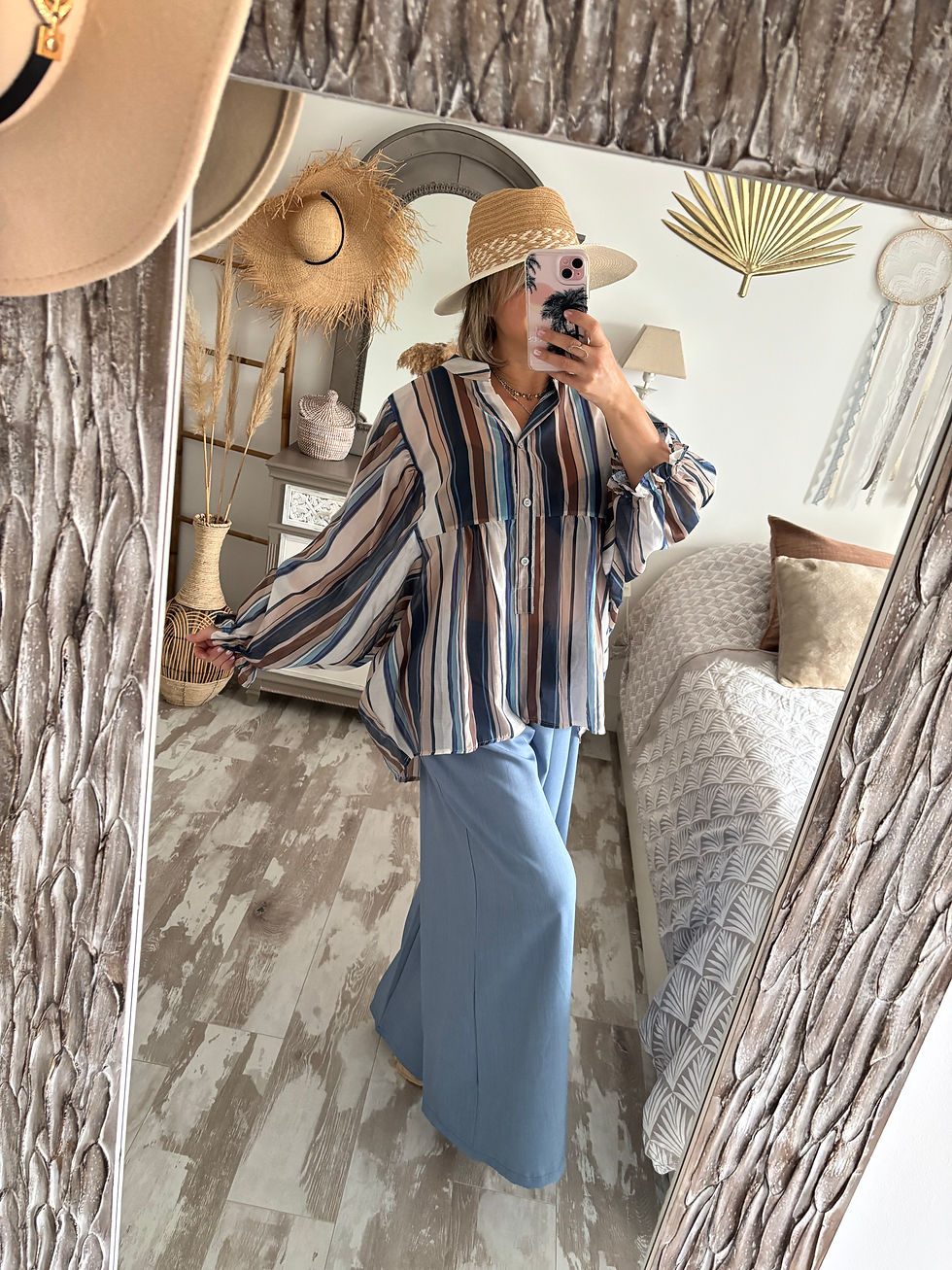 Miniature : Blouse Bohème bleu jean 