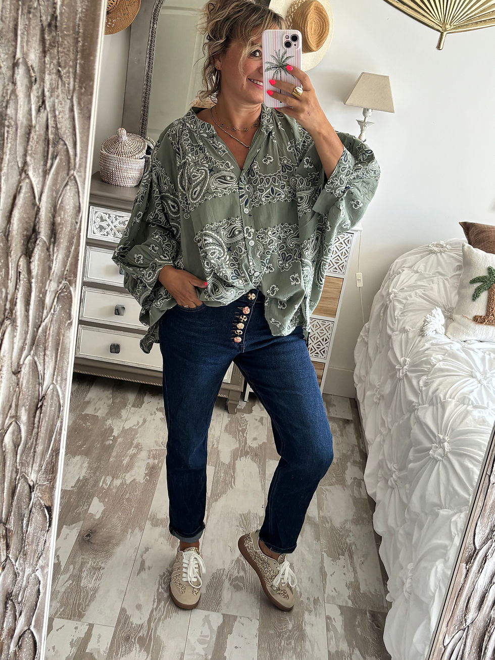 Miniature : Chemise Loose Bandana kaki 