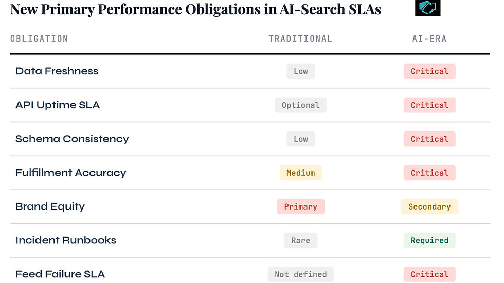 Comparison of performance obligations in AI-search SLAs