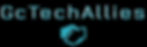 GcTechAllies logo with stylized 3D text and a handshake icon in teal on a black background, conveying collaboration and technology.