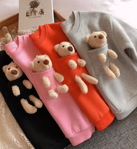 FELPA CON ORSETTO PELUCHE da 2 a 6 anni. | mamybabyshop
