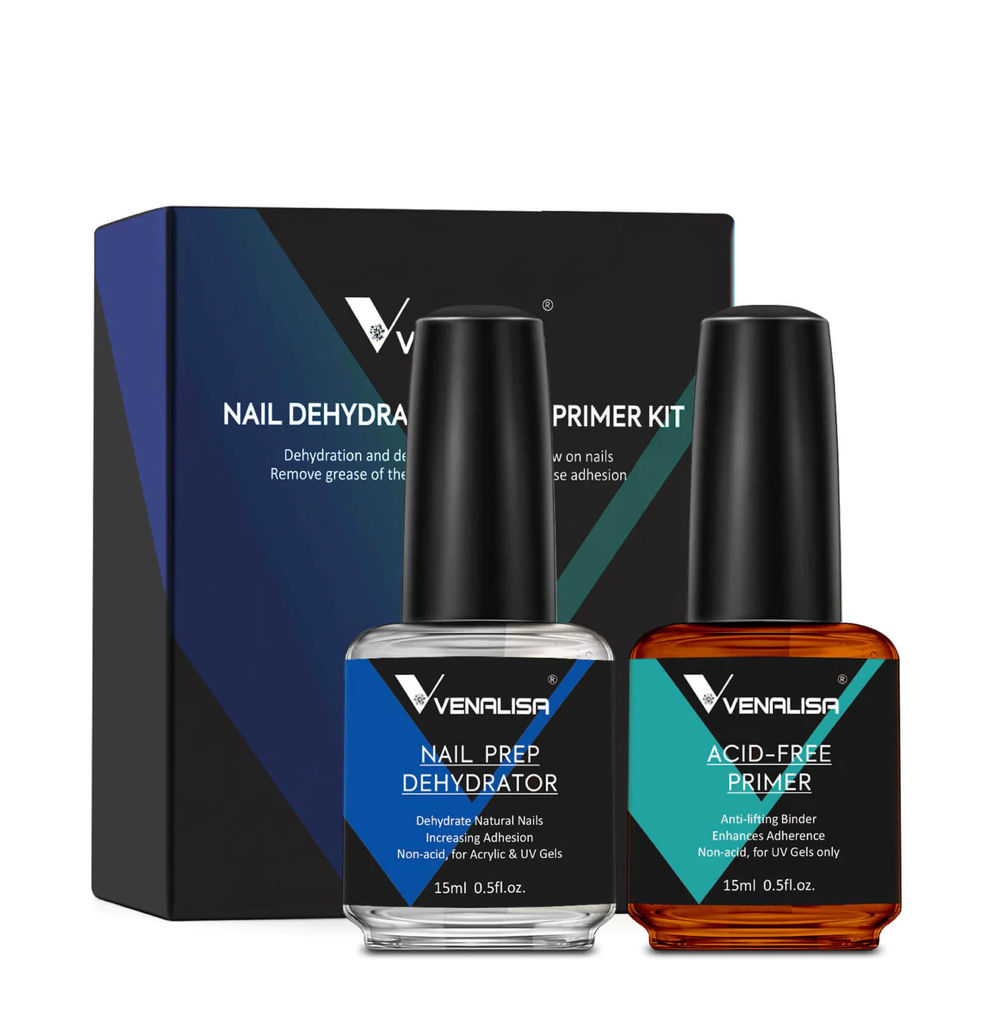 נייל פרפ ופריימר קיט 2 ב1 - Nail Prep Dehydrator & Acid-free Primer 2 in 1 Kit 