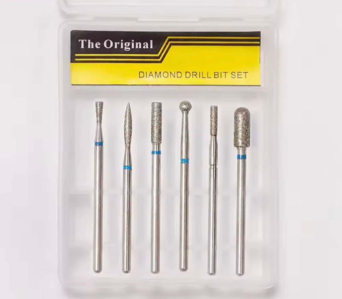 מארז ראשי מניקור יהלום 6 יחידות