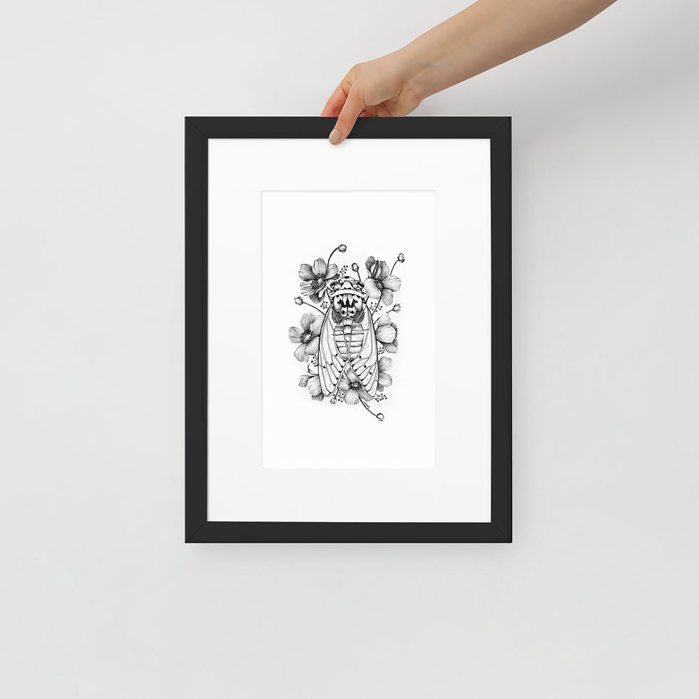 Thumbnail: Print Enmarcado Cigarra
