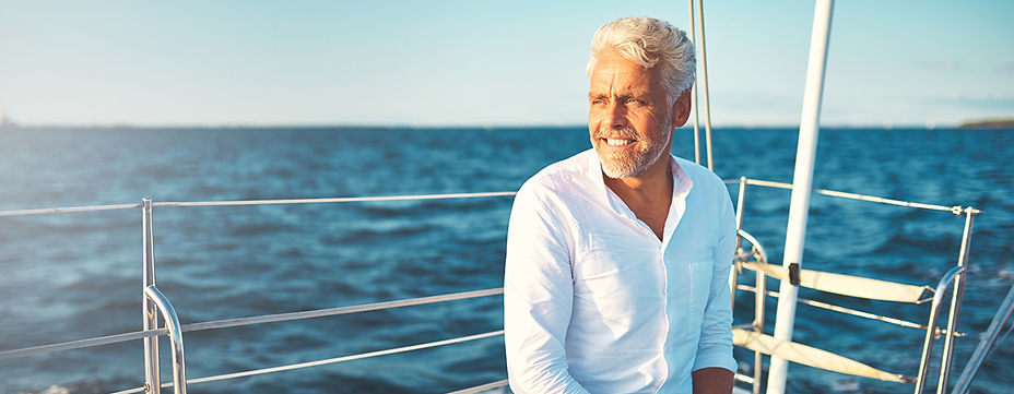Man sailing during retirement