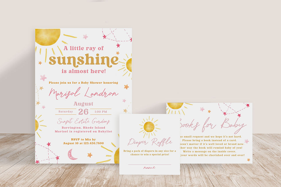 Thumbnail: MARISOL | A Little Ray of Sunshine Baby Shower Invitation