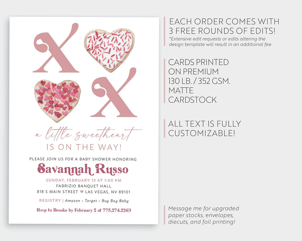 Thumbnail: Little Sweetheart Sprinkled Donuts Valentine's Day Baby Shower Invitation