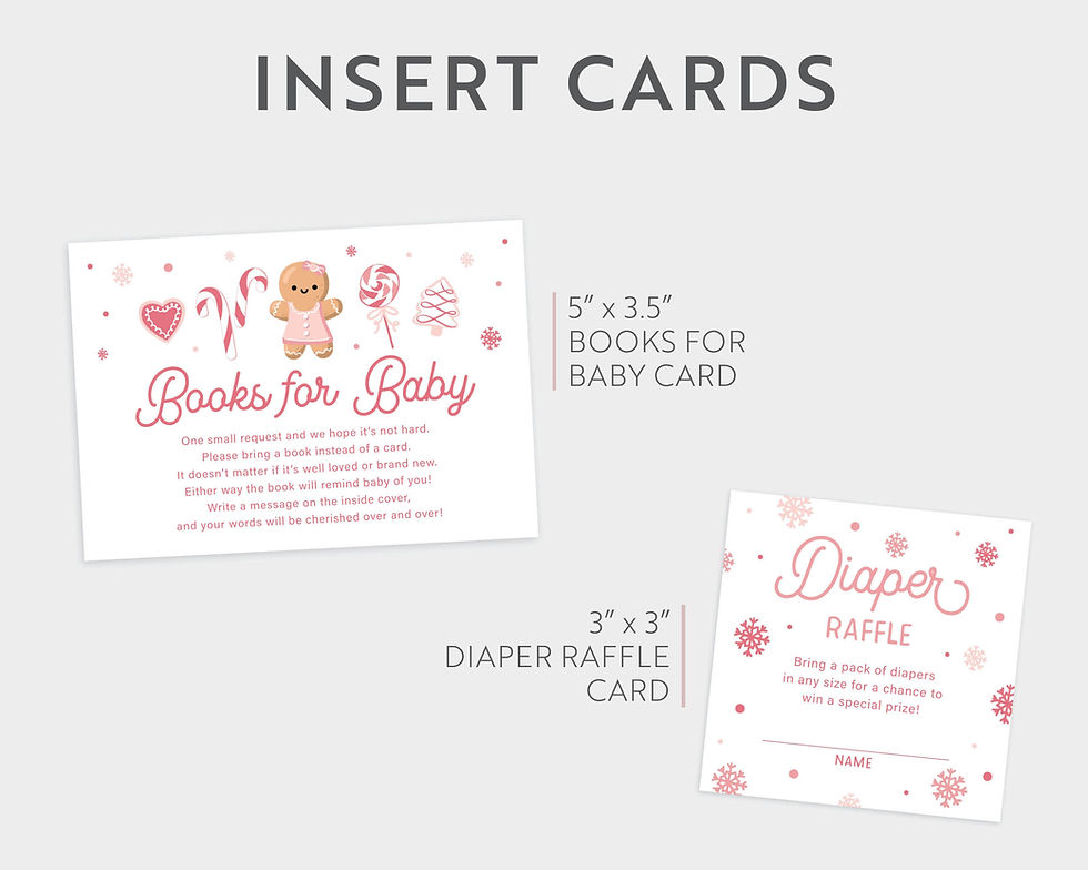 Thumbnail: GINGER | Pastel Pink Gingerbread Winter Baby Shower Invitation