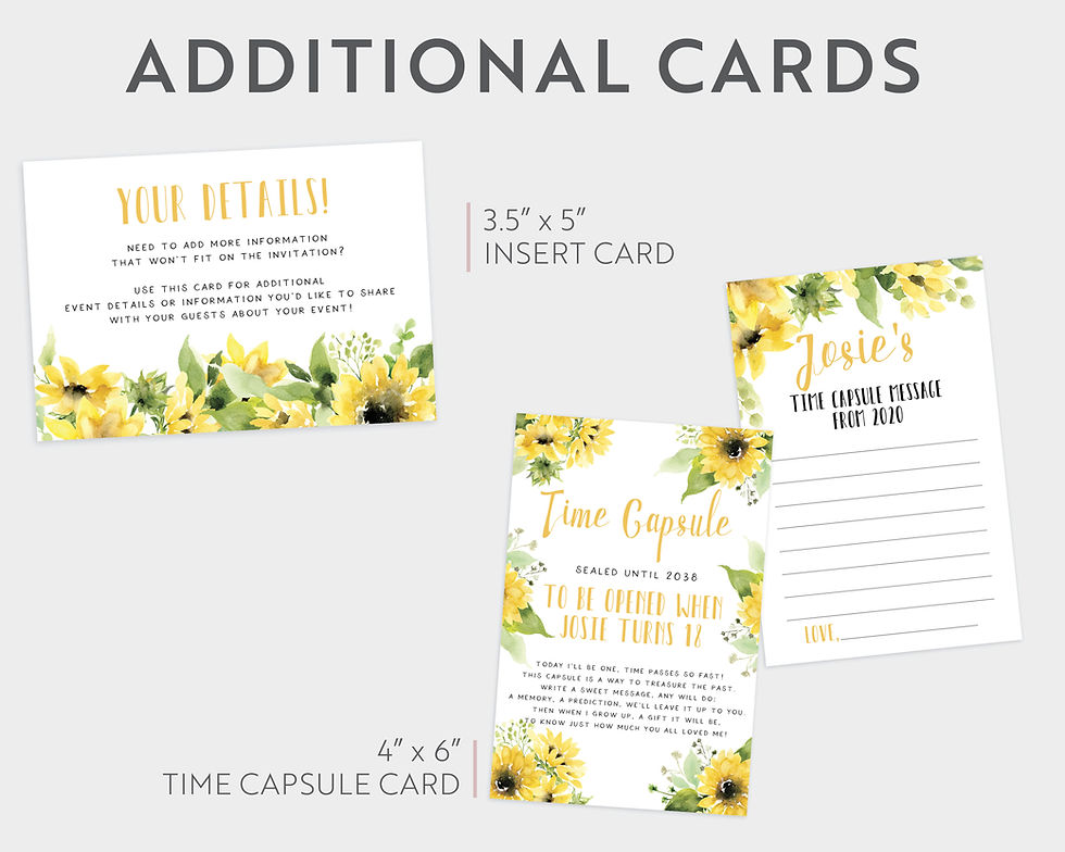 Thumbnail: Little Sunflower ONE Birthday Invitation