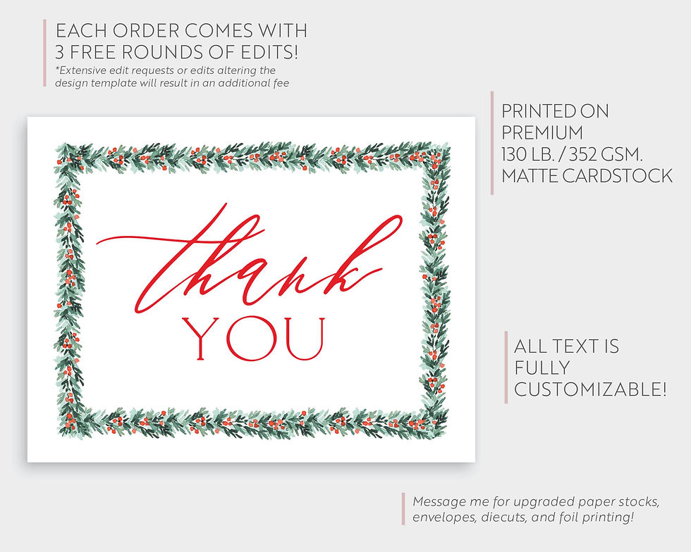 Thumbnail: FELIX |  Greenery Fir Winter Thank You Cards