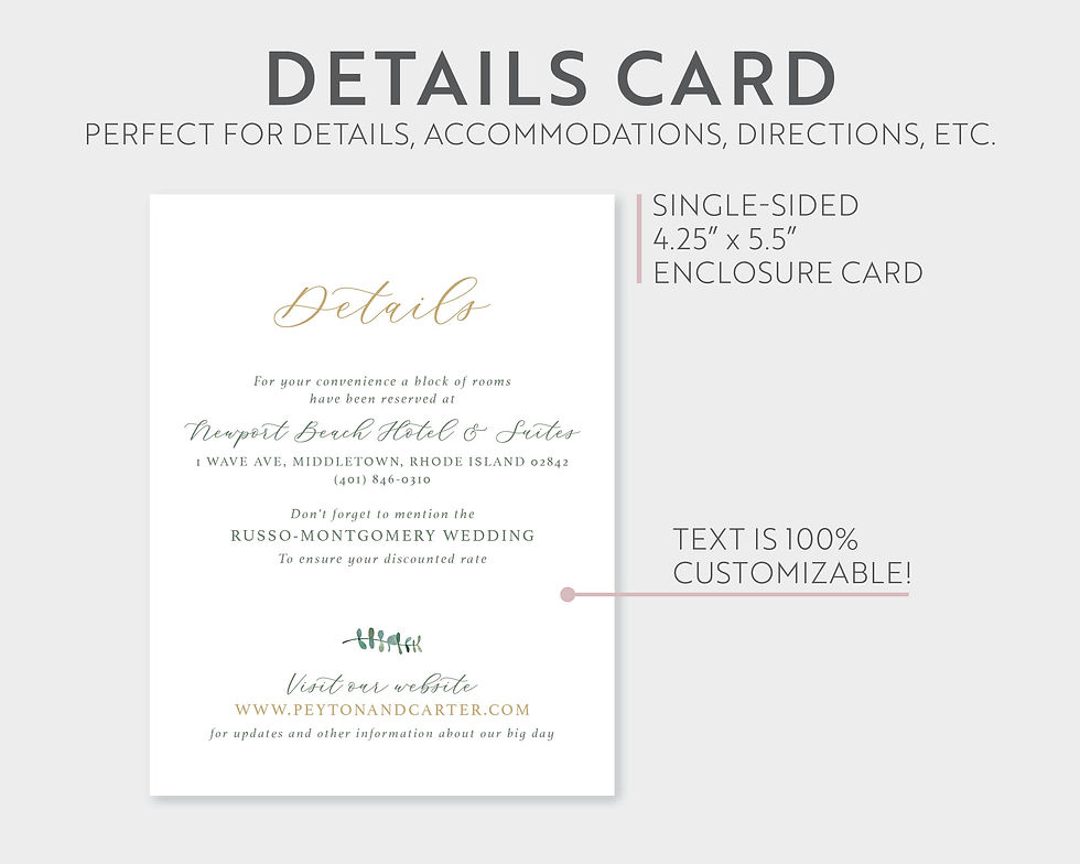 Thumbnail: Eucalyptus Greenery Gold Wedding Invitation Suite