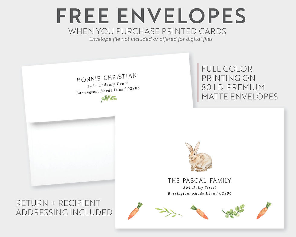 Thumbnail: PALMER | Little Bunny Carrots and Greenery Gender Reveal Invitation