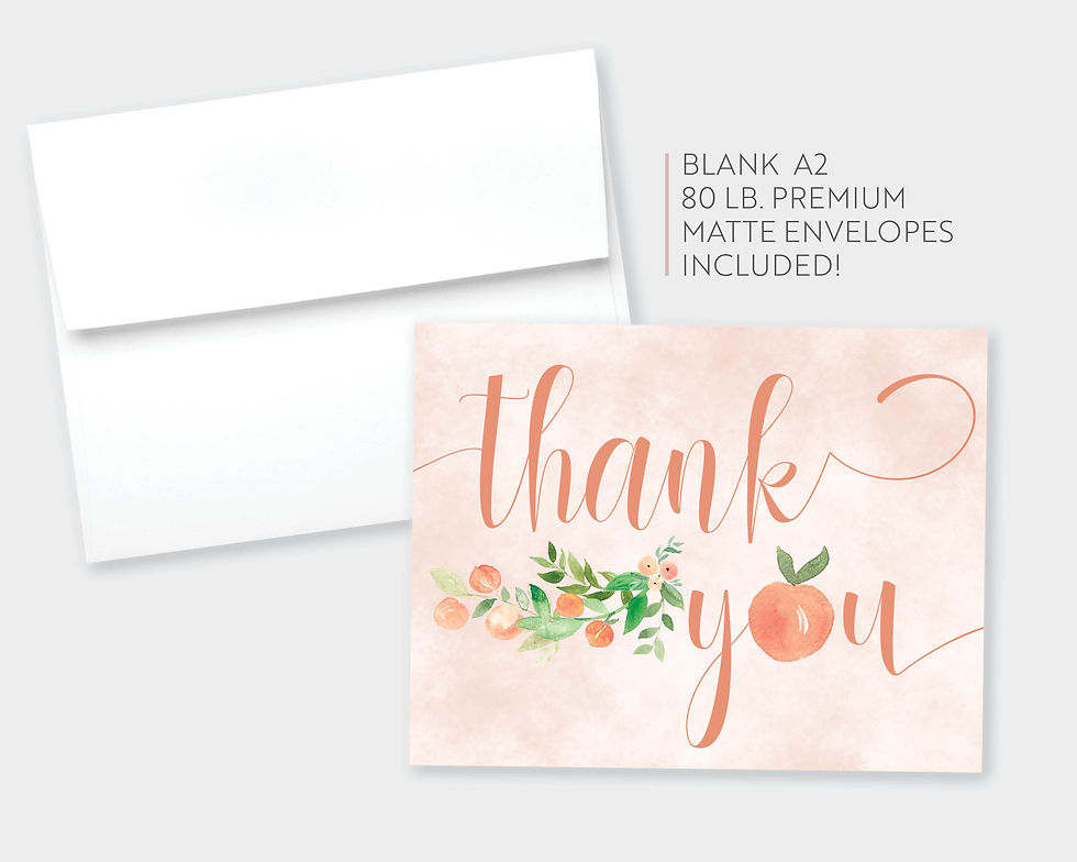 Thumbnail: Peaches and Greenery Thank You Card