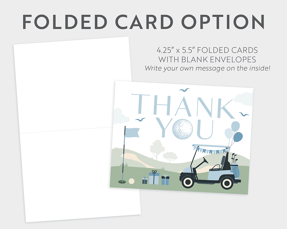 Thumbnail: BIRDIE | Blue Golf Party Scene Thank You Card