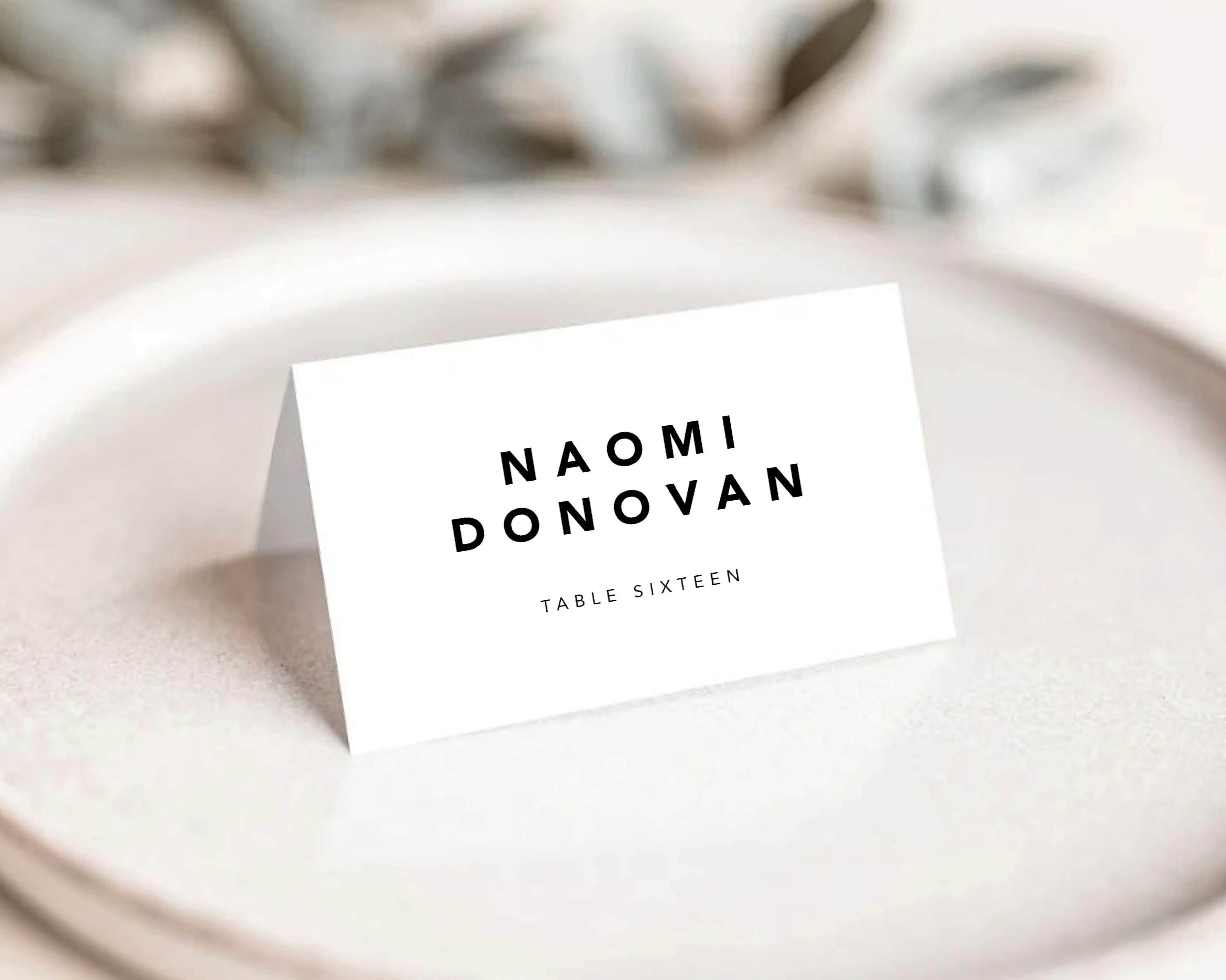 NAOMI | Minimalist Escort Place Cards
