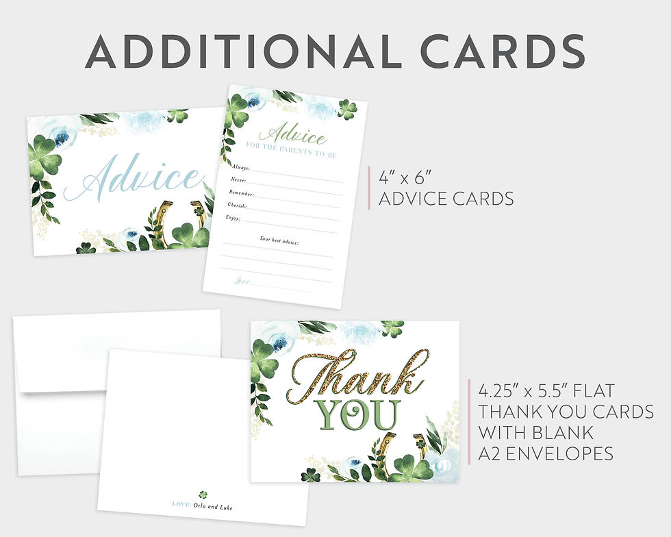 Thumbnail: Little Shamrock Blue Floral Shamrock Baby Shower Invitation