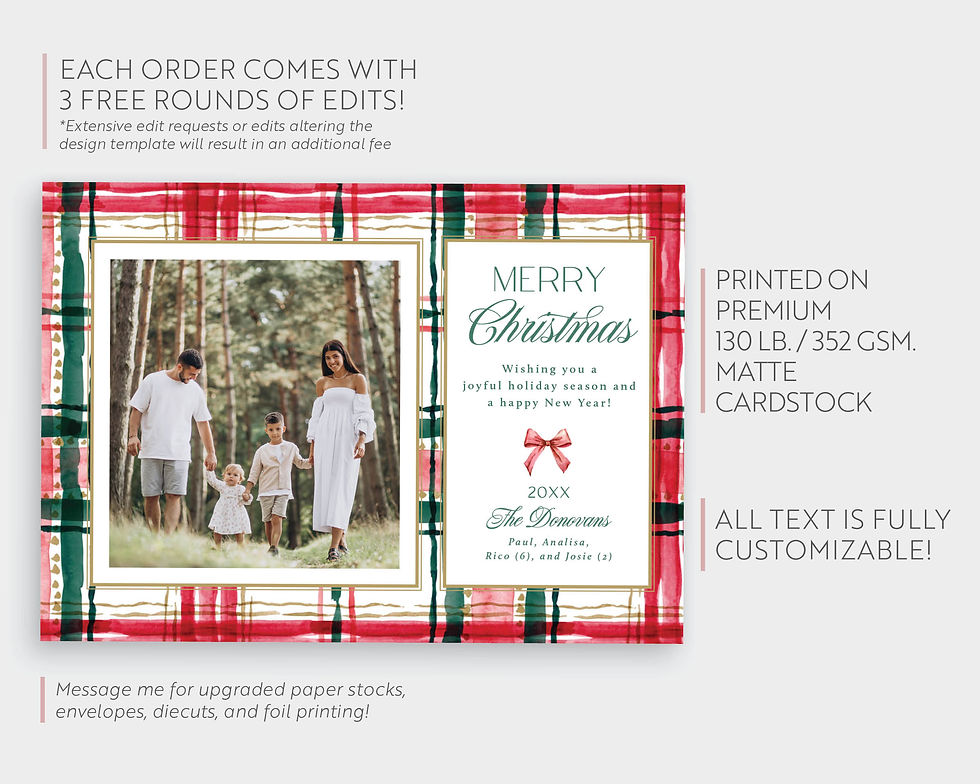 Thumbnail: DONOVAN | Festive Plaid Holiday Card