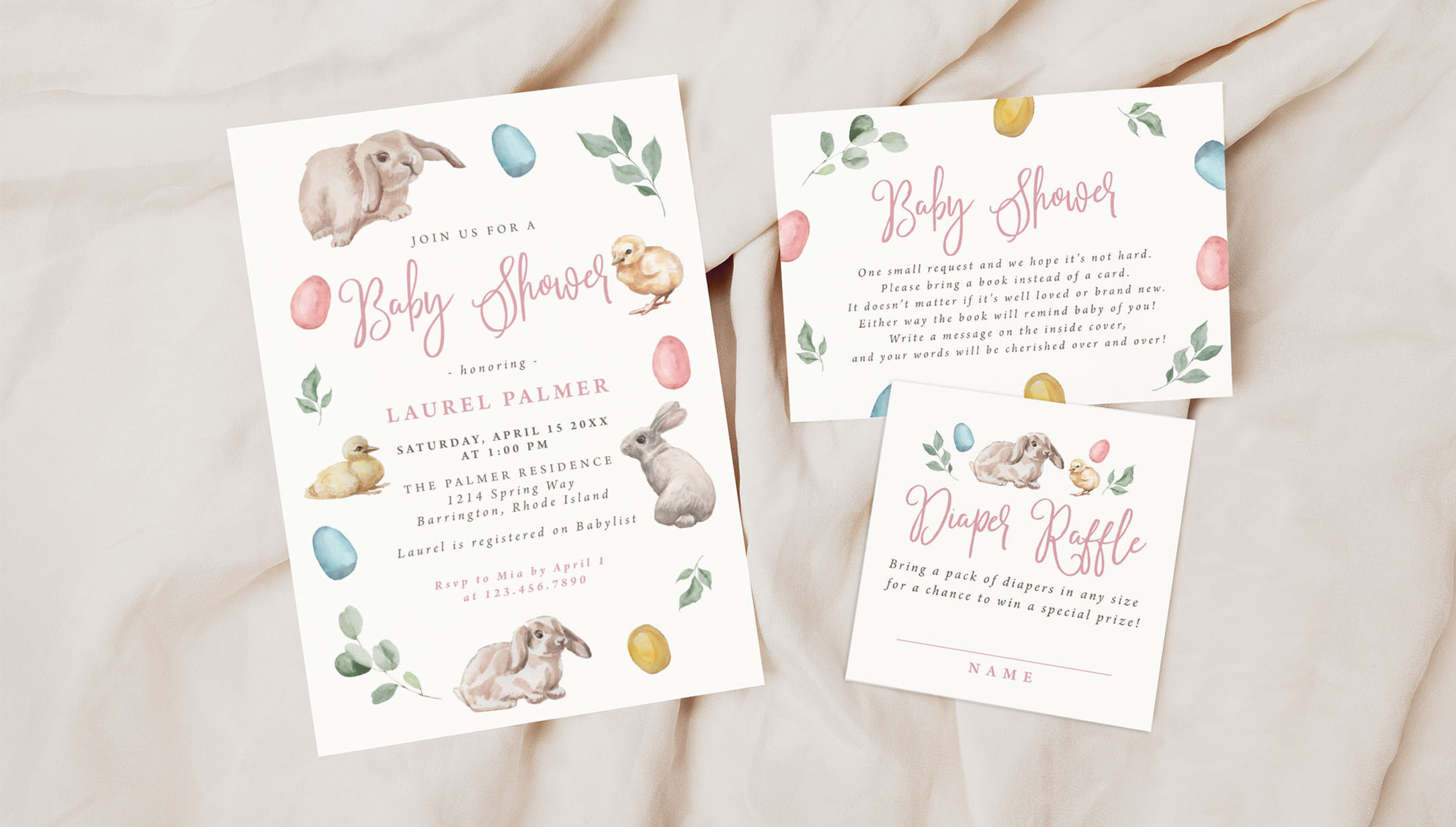 LAUREL | Little Bunny Baby Shower Invitation