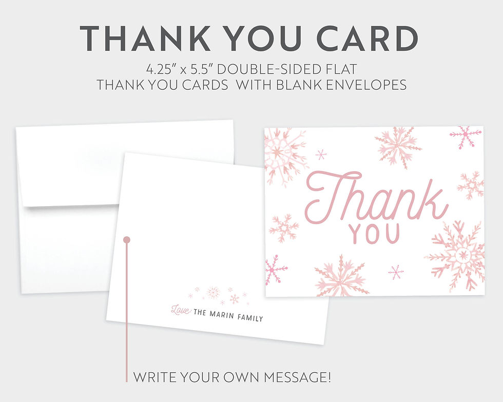 Thumbnail: Winter ONEderland Pink Snowflakes Simple and Modern Birthday Invitation