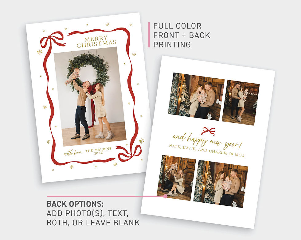 Thumbnail: MAIDEN | Delicate Wrapped Bow Holiday Card