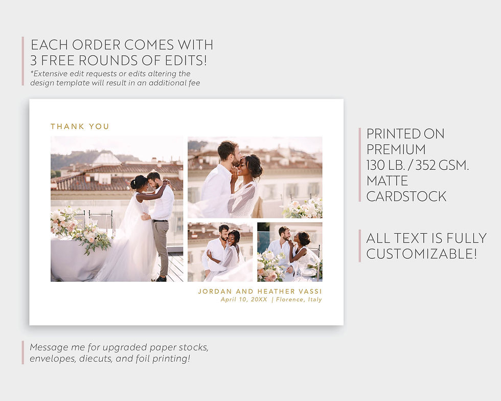 Thumbnail: Heather Wedding Thank You Card