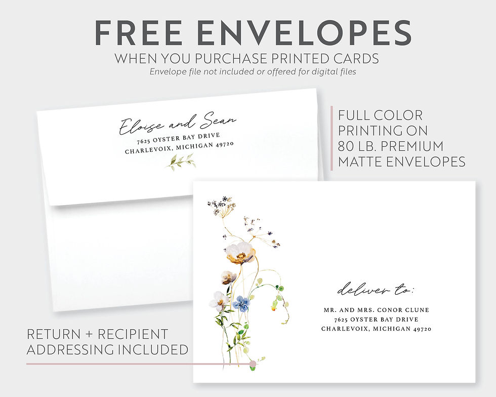 Thumbnail: Wildflower Floral Dainty Save the Date Card Wedding Engagement Announcement