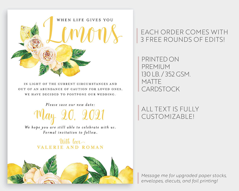 Thumbnail: When Life Gives You Lemons New Date COVID Wedding Postponment Reschedule