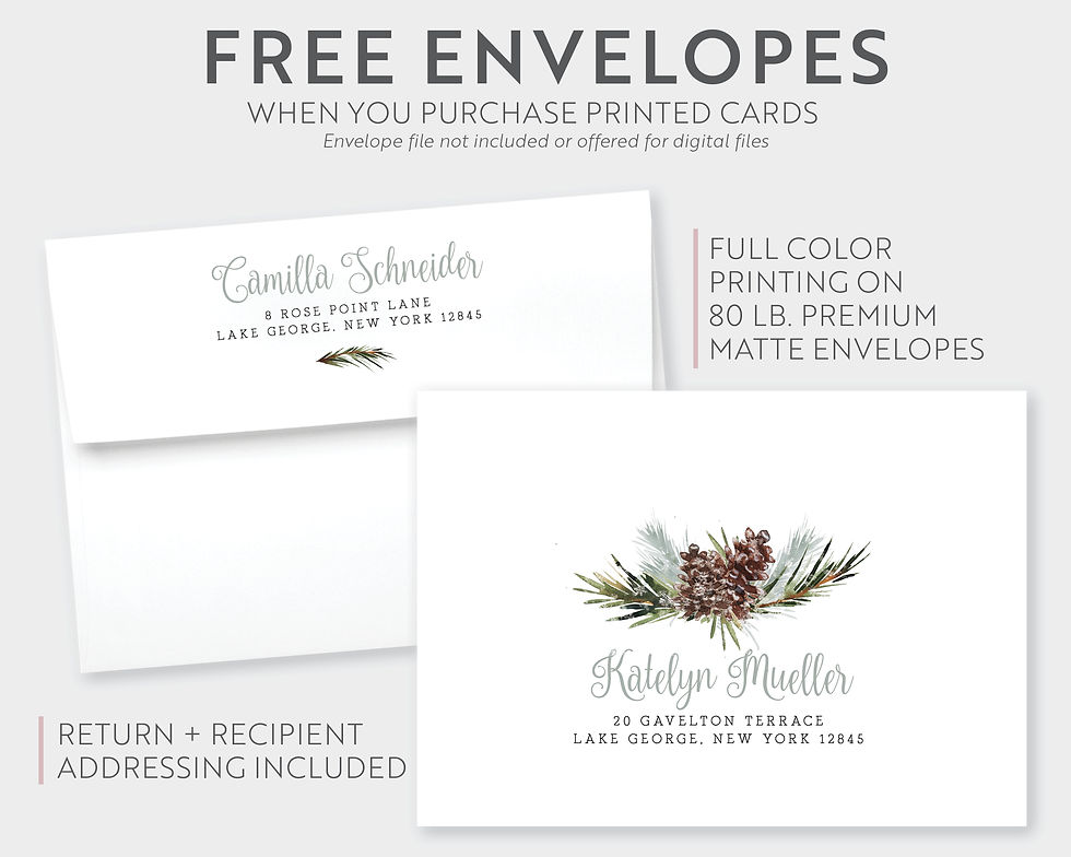 Thumbnail: Snow in Love Winter Greenery and Pine Bridal Shower Invitation