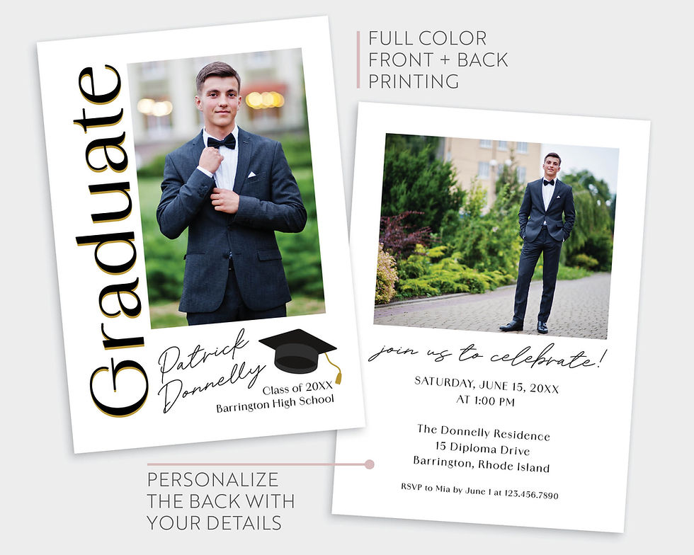 Thumbnail: PATRICK | Modern Cap Graduation Announcement Party Invitation