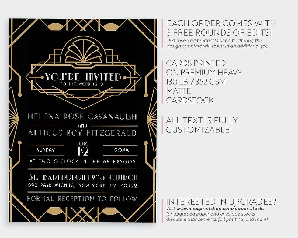 Thumbnail: Great Gatsy Art Deco Vintage Wedding Invitation Suite