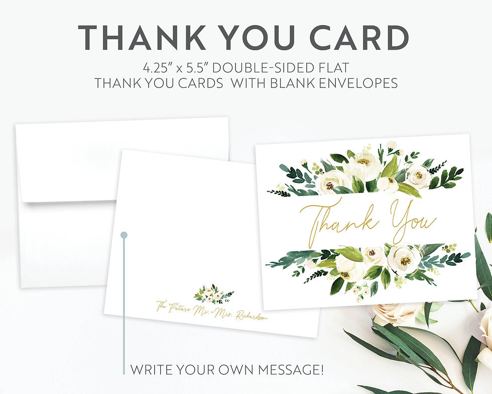 Thumbnail: Lush Greenery and Gold Bridal Shower Invitation