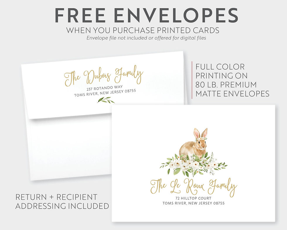 Thumbnail: Gold and Greenery Little Bunny Gender Reveal Invitation