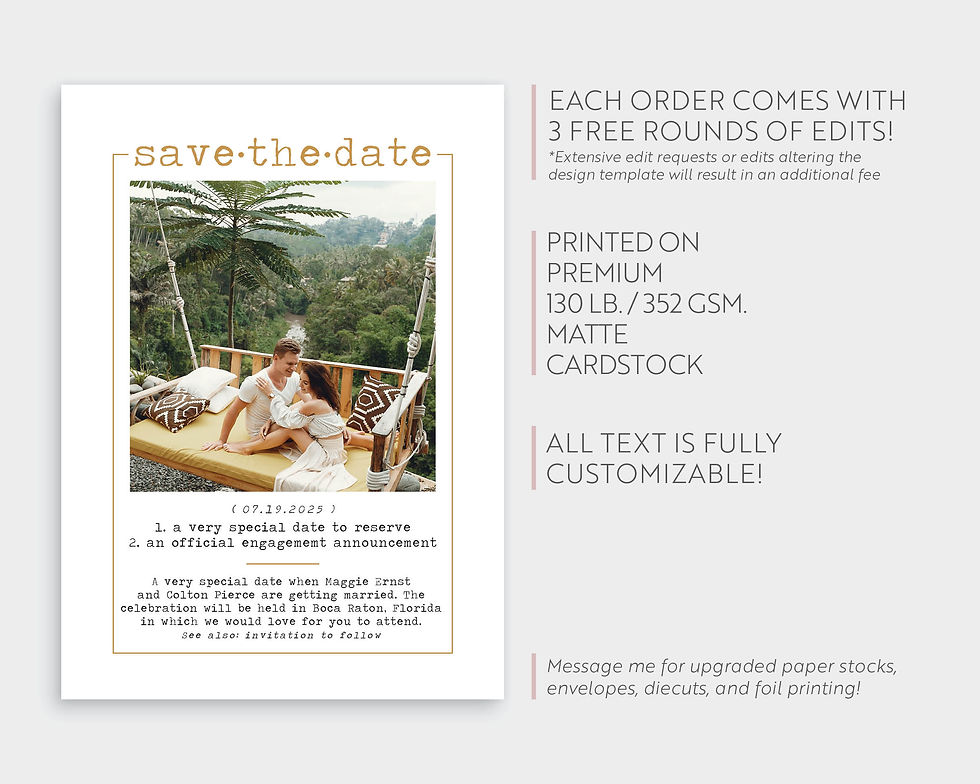 Thumbnail: Save the Date Definition and Photo Card Wedding Engagement Announcement