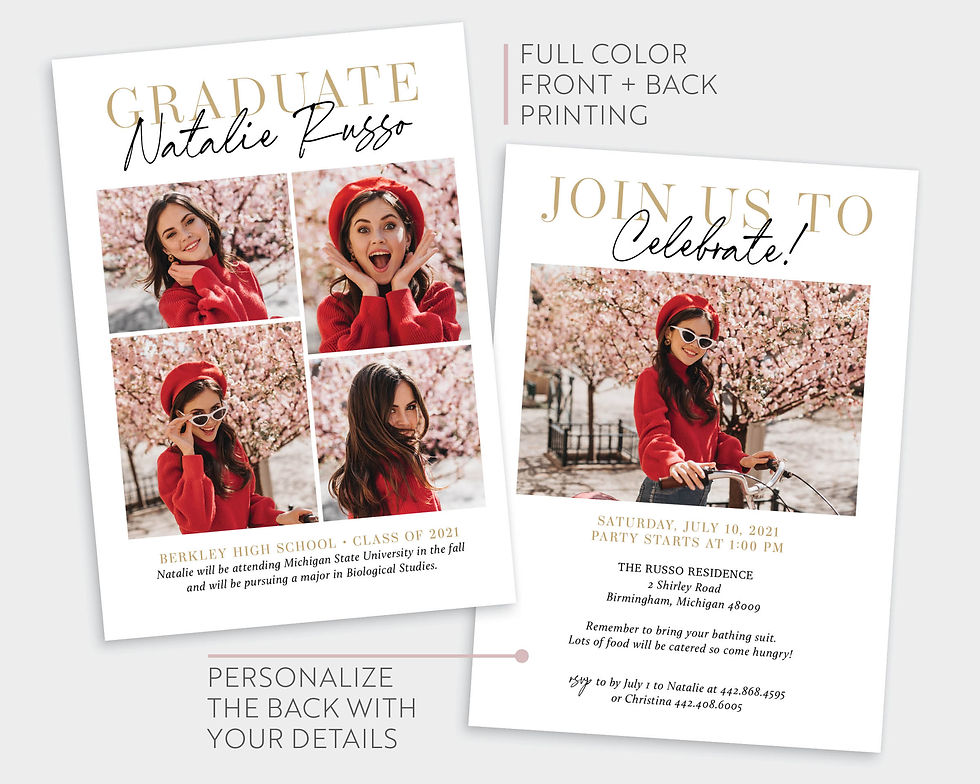 Thumbnail: MARIE | Minimalist Graduation Announcement Party Invitation