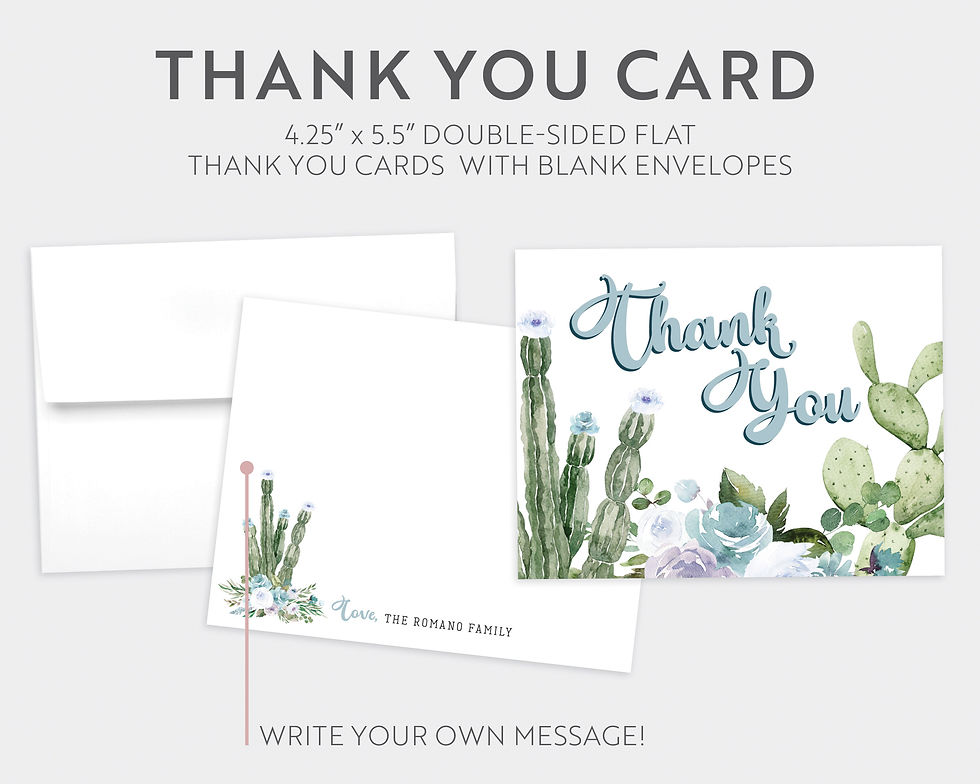 Thumbnail: Taco 'bout a Fiesta Cactus Blue Floral Birthday Invitation