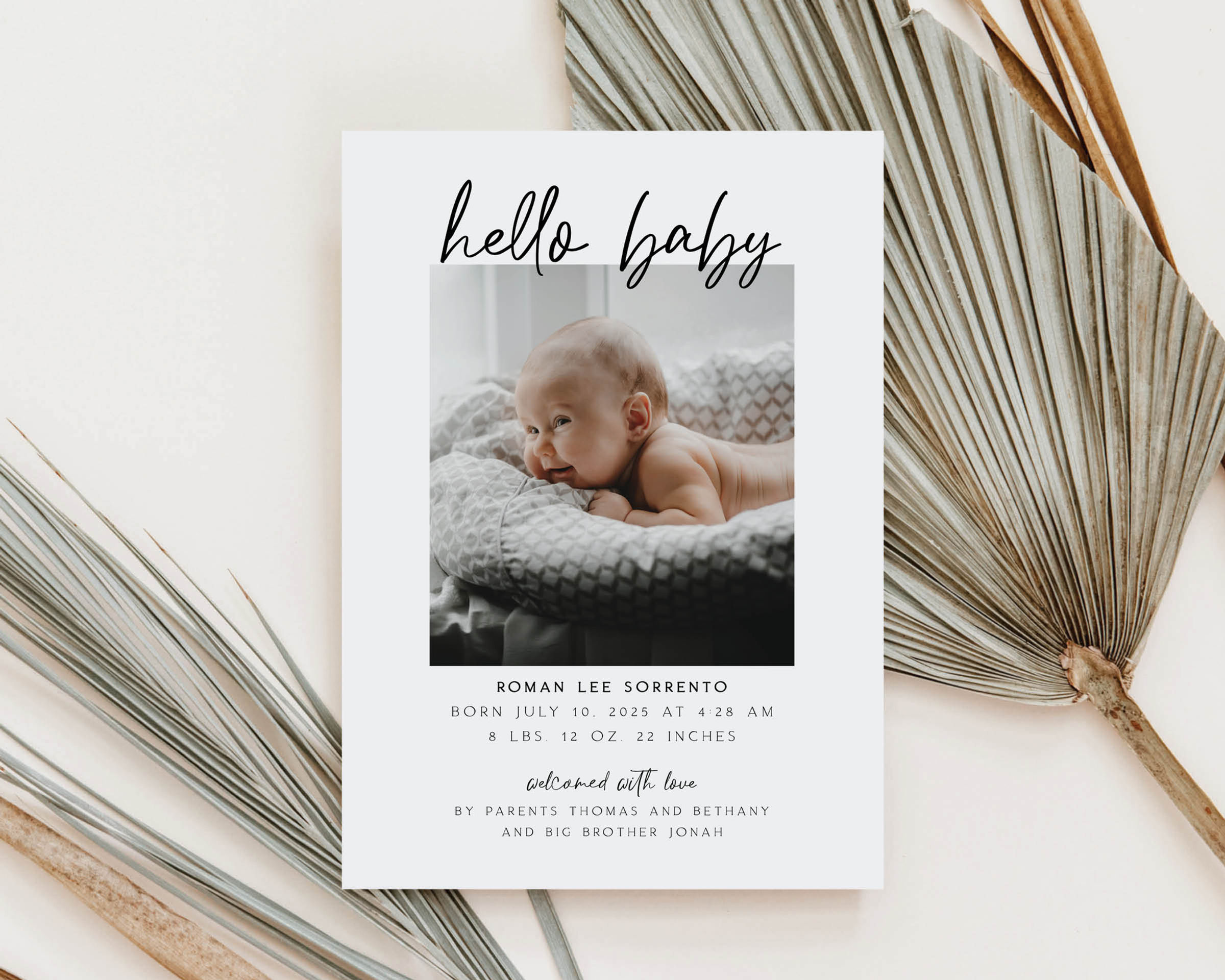 Roman Newborn Baby Birth Announcement